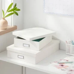 Canvas Desk Storage Box Set Of 2 - Brightroomâ„¢