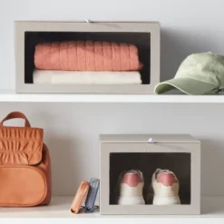 Hardside Fabric Front Open Bin Gray - Brightroom™