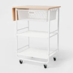 Metal Storage Cart With Mesh Drawer And Wood Top - Brightroom™ -Home Essentials Shop GUEST 6a3f4f1c bcb3 4ae4 9689 38ee247e03c3