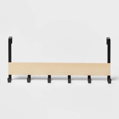 Large Over The Door Hook With Wood 6 Hooks - Brightroom™ 5 Large Over The Door Hook With Wood 6 Hooks - Brightroom™ - Image 4