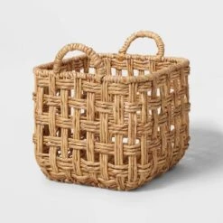 Twisted Open Checkered Weave Milk Crate Natural - Brightroom™ -Home Essentials Shop GUEST 7cdb0b06 63dd 4c9e 9054 23599ff003c3