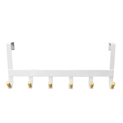 Mixed Material Over The Door 6 Hooks Rail Matte White - Brightroom™ 3 Mixed Material Over The Door 6 Hooks Rail Matte White - Brightroom™