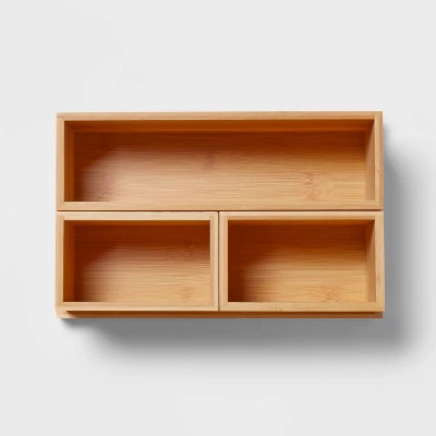 11.25" X 7" X 4.5" Modular Bamboo Vanity Organizer With Magnetic Strip - Brightroom™ 4 11.25" X 7" X 4.5" Modular Bamboo Vanity Organizer With Magnetic Strip - Brightroom™ - Image 2