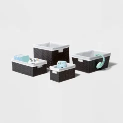 16" X 9" X 6" Lined Woven Media Bin Black - Brightroom™ -Home Essentials Shop GUEST ac4ff65f f7b2 48fa aa42 7459f63d7c52