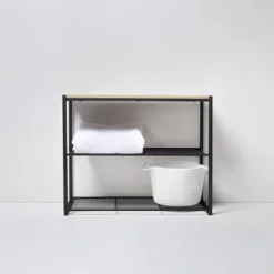 3 Tier Shoe Rack Black Metal With Natural Wood - Brightroom™ -Home Essentials Shop GUEST c136b996 a47b 4cd3 9536 a26df1deb6a1