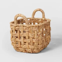 Twisted Open Checkered Weave Milk Crate Natural - Brightroom™ -Home Essentials Shop GUEST c73b6fc8 7d7f 4276 bc5a 71780c6e1456
