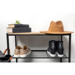 3 Tier Shoe Rack Black Metal With Natural Wood - Brightroom™ -Home Essentials Shop GUEST c78940d7 09ac 4528 9c99 1acfbc7d38b2