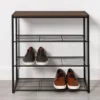 4 Tier Shoe Rack Black Metal With Walnut Wood - Brightroom™ -Home Essentials Shop GUEST cf06b7f4 5689 4304 b846 3f24676f2c19