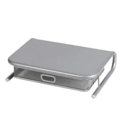 Mesh Monitor Stand With Drawer Silver - Brightroom™