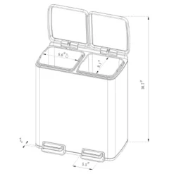 60L Stainless Steel Step Trash And Recycle Can - Brightroom™ -Home Essentials Shop GUEST e7721439 02d4 4cbb 994a 7467bdac2ef2