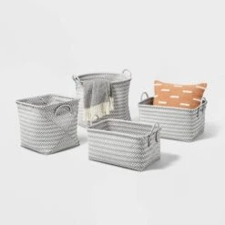 Large Woven Rectangular Storage Basket Gray/White - Brightroom™ -Home Essentials Shop GUEST f7afc392 cd5f 4f5b b71c de34f8204ec5